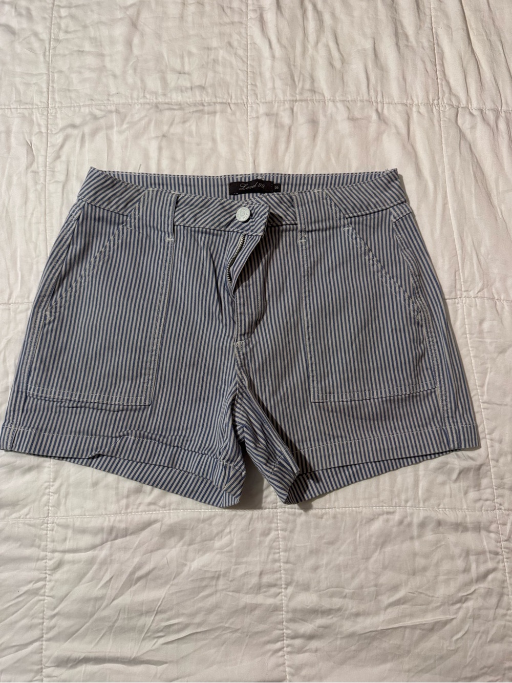 Level 99 Blue and White Striped Women’s Shorts
